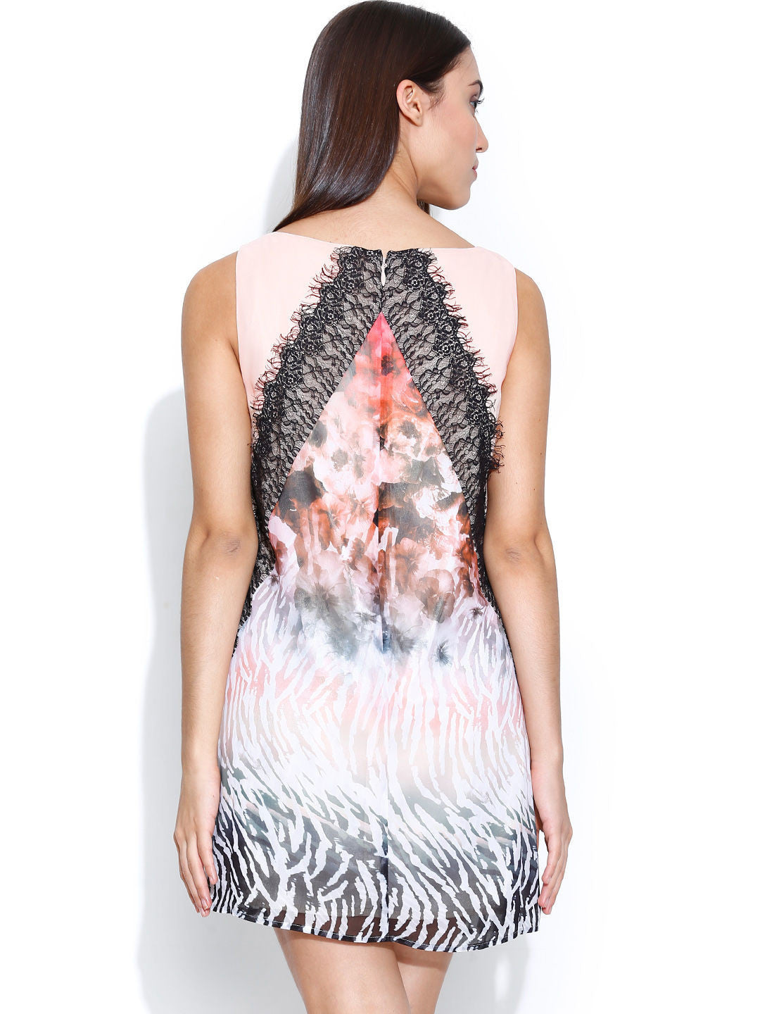 Bebe Multicoloured Printed Panelled Shift Dress